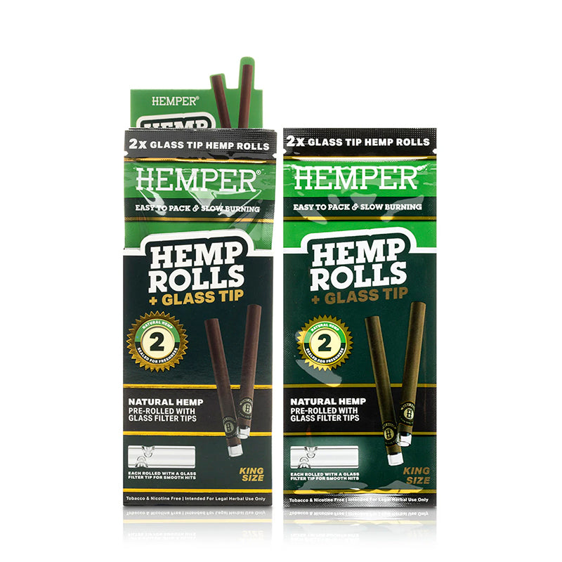 Hemper King Size Cones con Boquilla de Vidrio | Display 2PK | Mi tienda